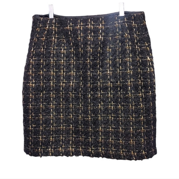 J. McLaughlin Black Gold Mohair Tweed Elm Pencil Skirt Women's Size 12 NWT - Picture 5 of 8